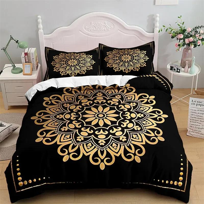 

Bohemian Mandala Duvet Cover Exotic Floral Bedding Set Ethnic Vintage Geometric Comforter Cover King Full For Kids Teen Adults EU Single(135x200cm)