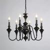 French Retro Mid-Century Black Chandeliers for Bedroom, Living Room, or Restaurant