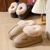 Suede Cotton Slippers Home Hair Warm Bag Heels EVA Non-slip Snow Boots