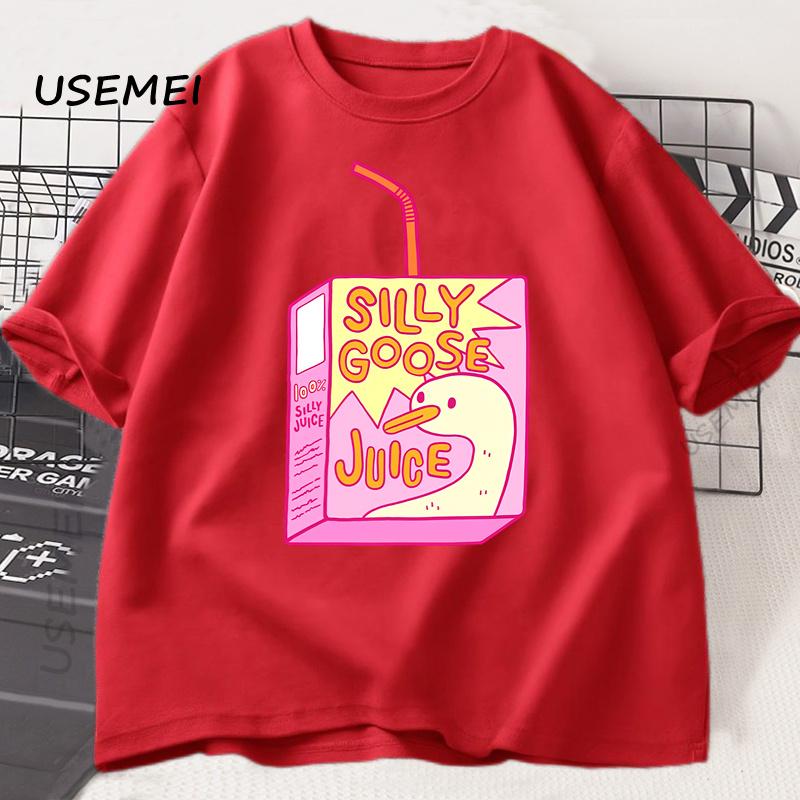 

Silly Goose Juice Classic T-Shirt Men Women T Shirts High Quality Cotton Clothes Short Sleeve Crew Neck Tee Shirt Summer Top M