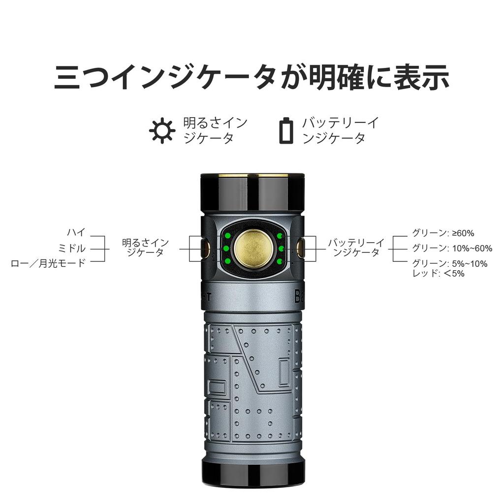 OLIGHT Baton 4 1300 Stepless Mini IPX8 Ideal for and Emergency Preparedness Flashlight, Lumens, Compact, Powerful, Dimming, Flashlight, Rechargeable,