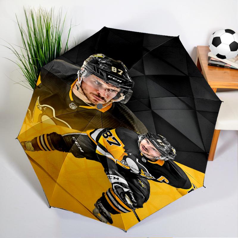 Pittsburgh Hockey Player Crosby Umbrella 8-Frame for Travel, Camping, Casual Lightweight Portable Umbrella, Essential for Every Family Holidays Gift