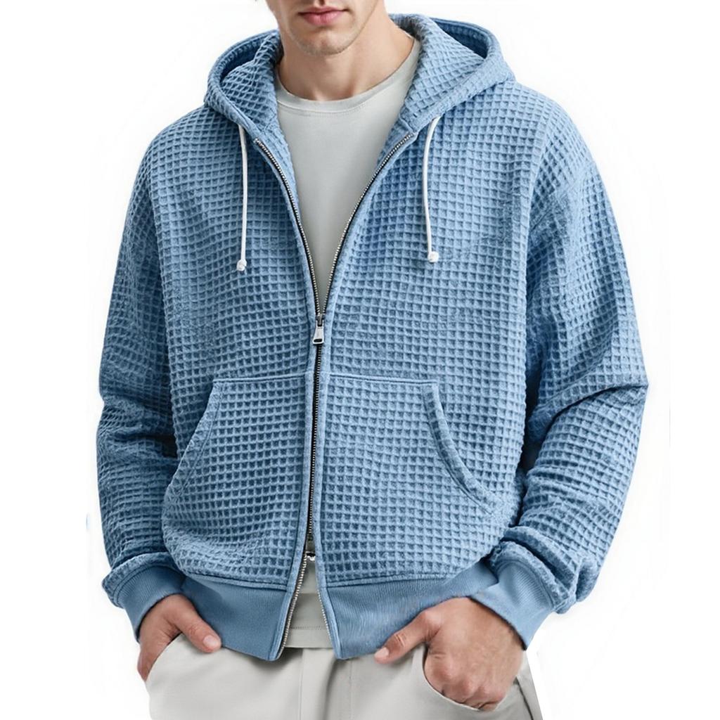 Men'S Casual Zipper Long Sleeved Sweatshirt Fashionable Cardigan Jacket