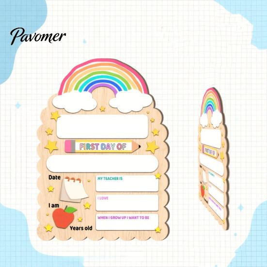 Wooden Message Board for Classroom First Day of School Board, Reusable Erasable Chalkboard Design, Creative Ornaments Stable Base Photo Prop