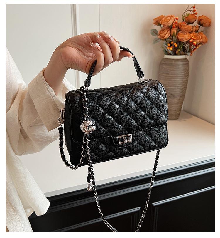 2024 Women's Fashion Diamond Pattern Chain Crossbody Bag - High-End Small Square Handbag