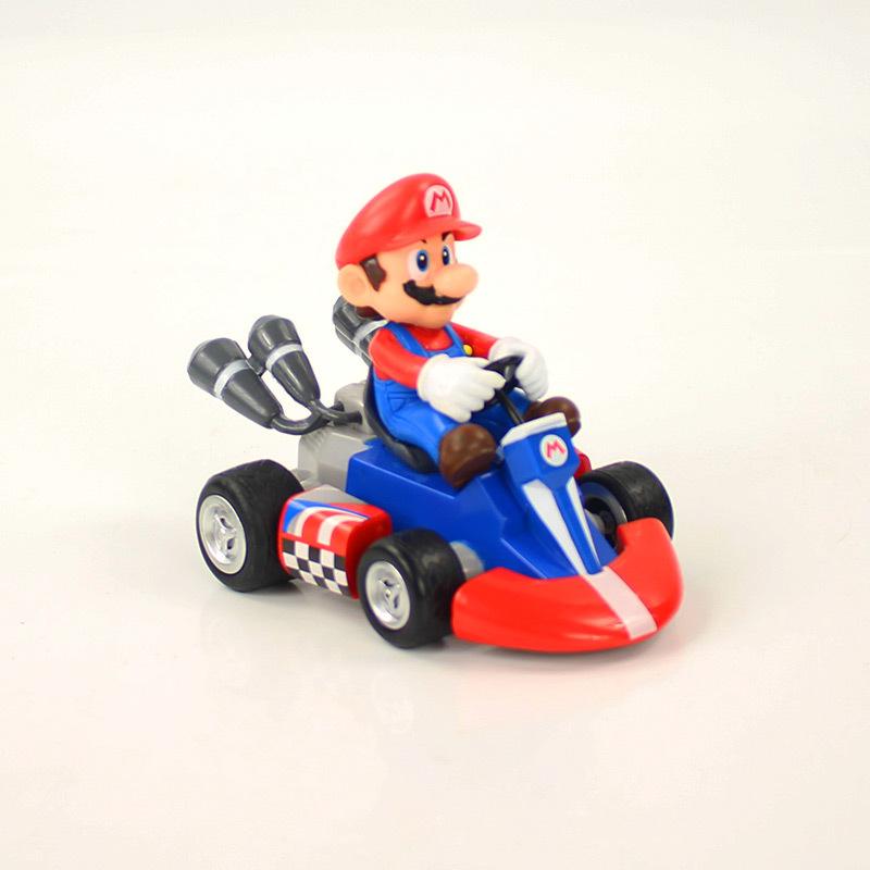 Anime Game Super Mario Bros Karting Luigi Bowser Princess Peach Yoshi Toad Action Figure Toys Pull Back Car For Kids Gifts