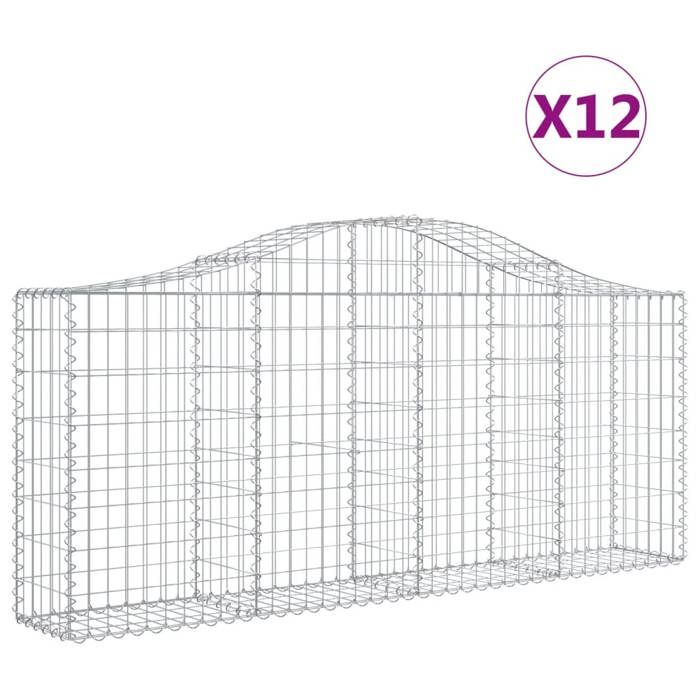 VidaXL 12x Arched Gabion Baskets Arched Gabion Cages Gabion Walls Garden Fences Terrace Outdoor 3145419