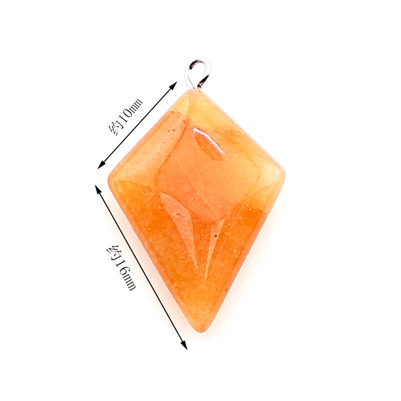 Natural Stone Rhombus Crystal Pendant for DIY Jewelry