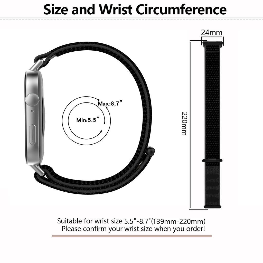 KALEBOL Wrist Strap for Huawei Watch Fit 4 Pro/Fit 4/Fit 3 Magic Tape Nylon Woven Watch Band