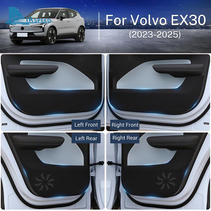 Anti-Kick Mat for Volvo EX30 2023 2024 2025 Car Door Sticker Soil-Proof Children's Kick Pad PU Leather Accessories Car Styling.