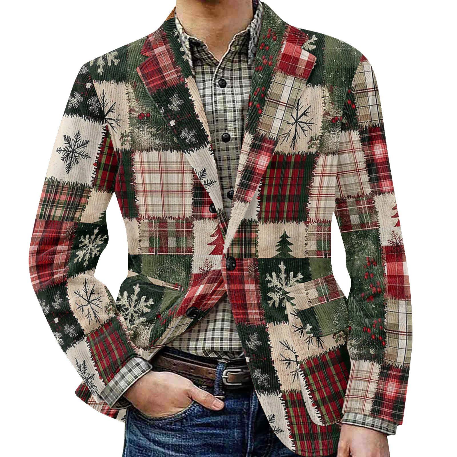 

Мужской уродливый рождественский вельветовый теплый карманный пиджак-кардиган, мужской повседневный костюм XL киноварь