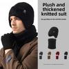 New Winter Outdoor Cycling Warm Two-piece Hat Men's Thickened Fleece Ear Protection Neck Knitted Wool Hat