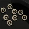 26 Alphabet  Round Pins English Initials A-Z  Golden Brooches For Women Men Girls Collar Badges Jewelry Gift