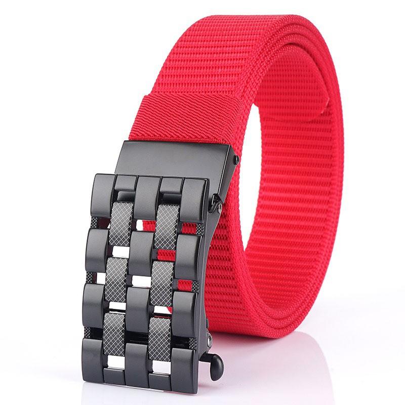 2020 Automatic Buckle Thick Nylon Belt Casual All-matching Jeans 3.5cm Inner