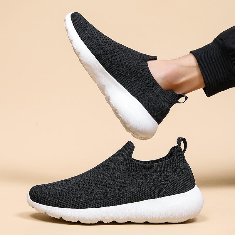 2025 Set of Feet Casual Sports Shoes Men's Light and Comfortable Soft Sole One Pedal Women's Thick-soled Trendy Fly-woven Socks Shoes