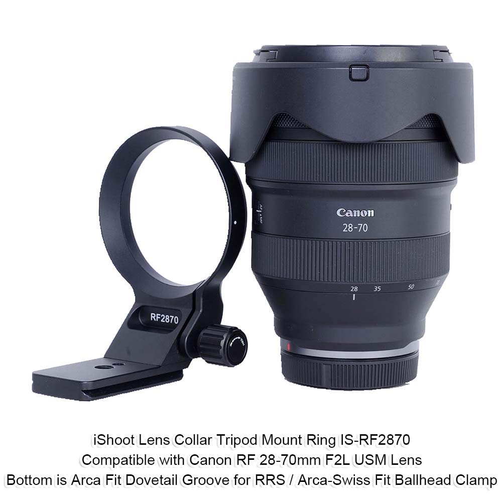 iShoot Metal Camera Tripod Mount Tripod Mount Lens Support Lens Bracket Tripod Socket for Canon RF Quick Release Plate with Screw Holes at the