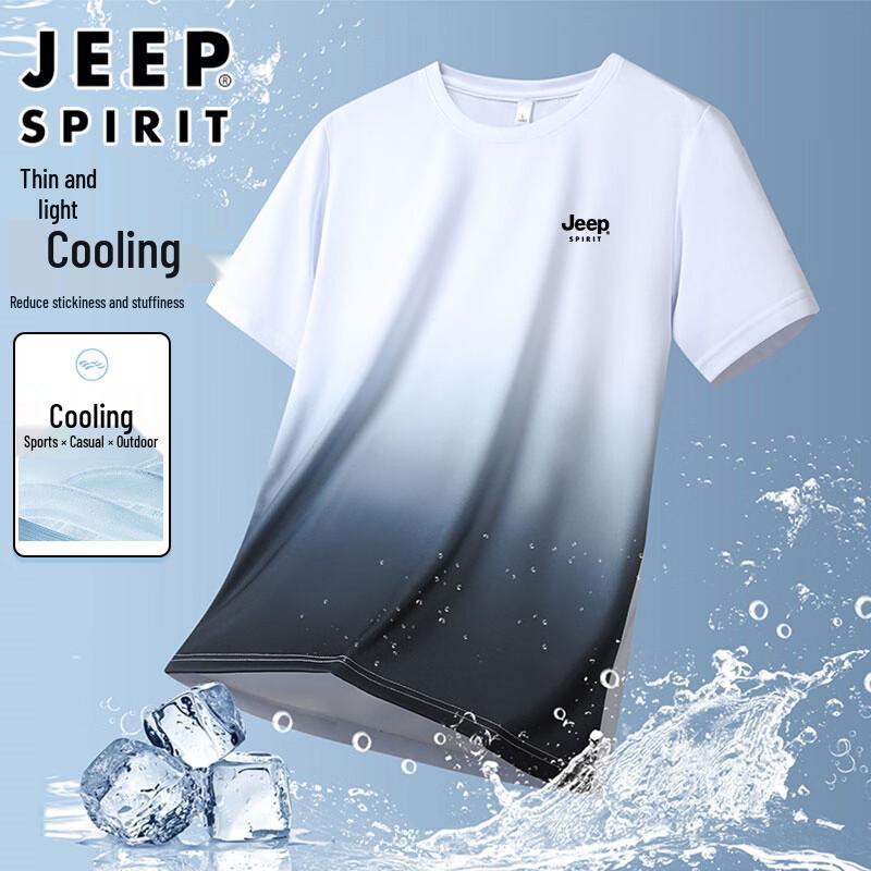 JEEP SPIRIT Men s Ice Silk Short Sleeve T-Shirt 5XL