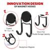 Strong Magnet 304 Stainless Steel Rotating Detachable No Drill Hooks Black Pack of 8