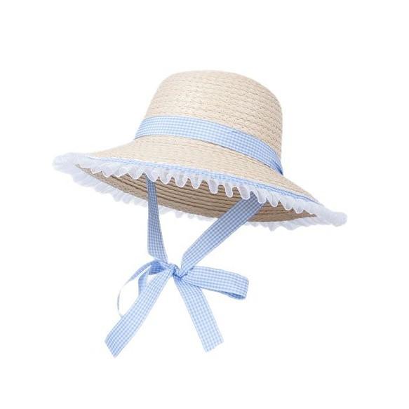 Summer Pastoral Style Lace up Straw Hat Women Korean Ins Sweet and Cute Big Brimmed Sun Straw Hat Beach Vacation Beach Hat