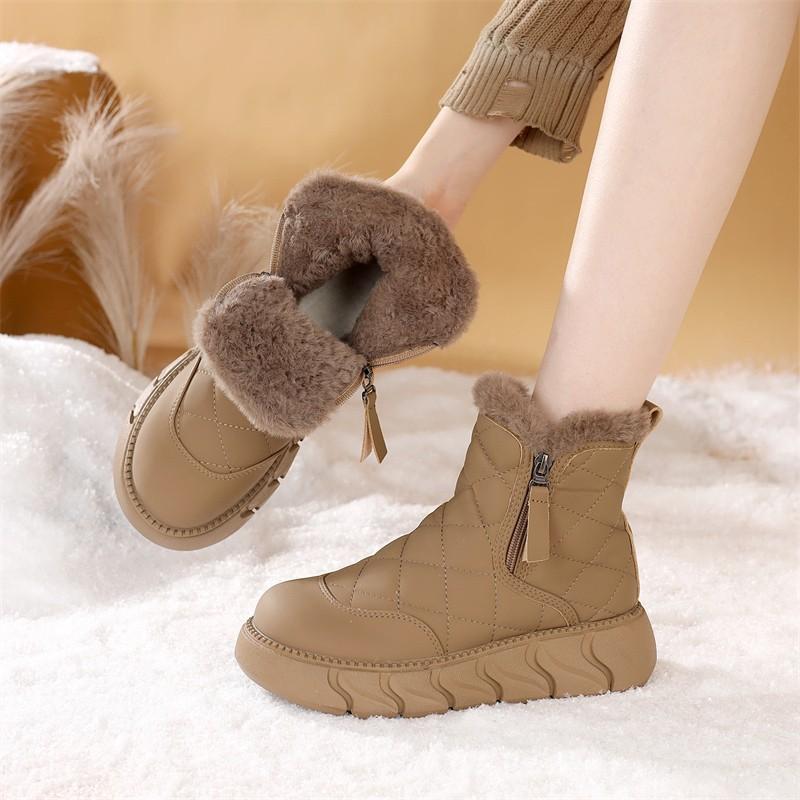 Thick-soled heightening velvet warm waterproof snow boots women's autumn and winter new retro versatile cotton boots