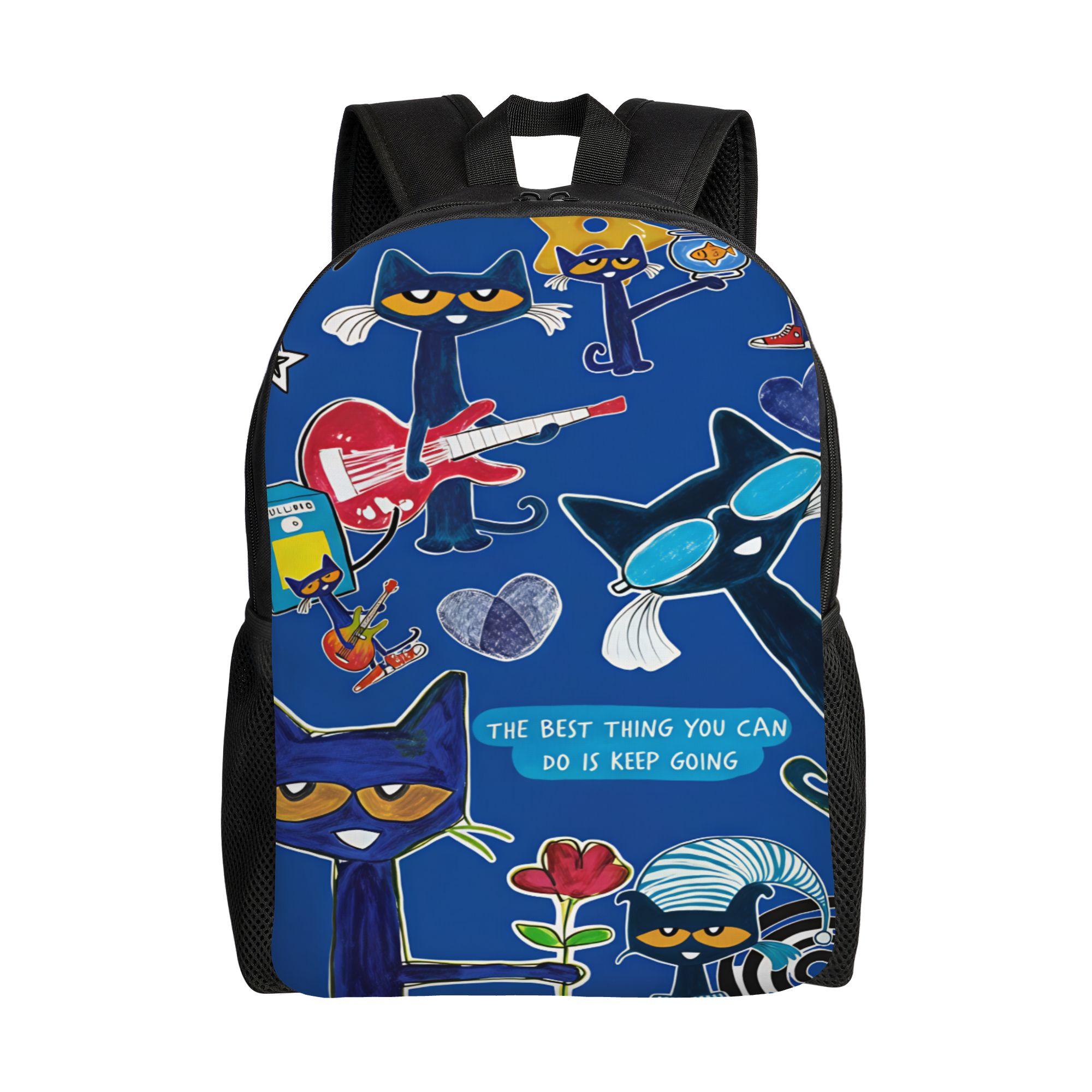 Pete The Cat Sterren Stripboek Rugzak Tiener Ademende Rugzakken Polyester Casual Middelbare School Tassen Sport Custom Rugzak as picture