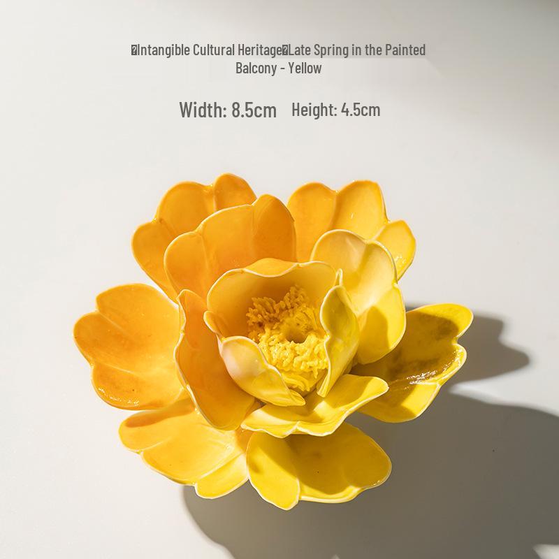 Xichun Handmade Ceramic Flower Incense Holder - Zen Style Ornament