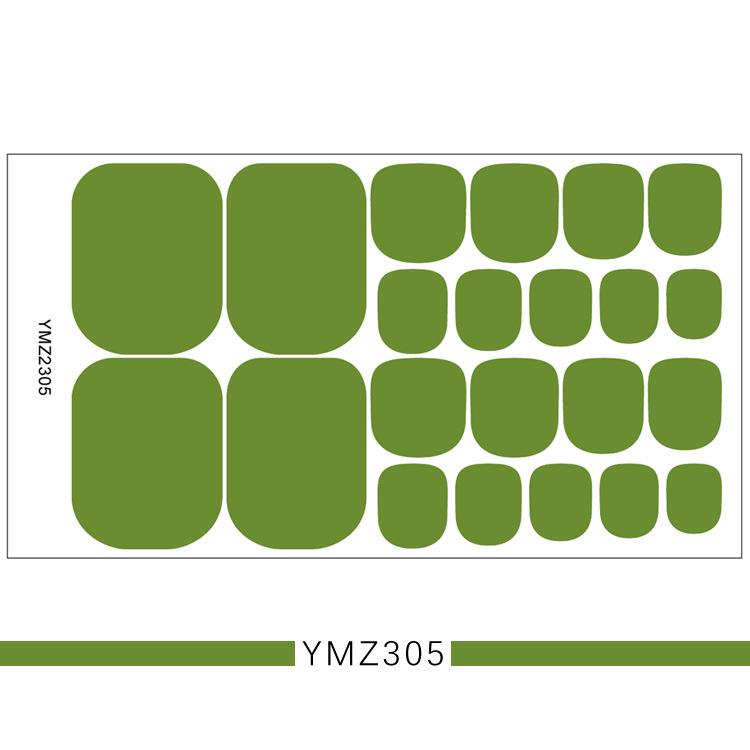 1PC Solid Color Toenail Polish Stickers Full Cover Waterproof  Toe Nail Patch Eco-friendly Long Lasting Toenail Decals Sticker(YMZ277-YMZ308)