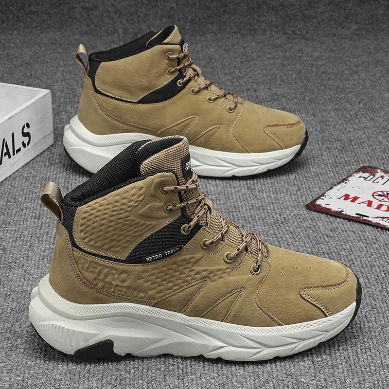 High Top Chunky Sneaker Plus Size 45 Men Women Winter Plush Snow Boots Fashion Casual Cow Suede Height Increased Platform Shoes
