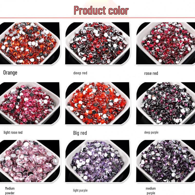2-6mm Round Flatback Resin Rhinestones for DIY Phone Cases & Nail Art - Imitation Austrian Design