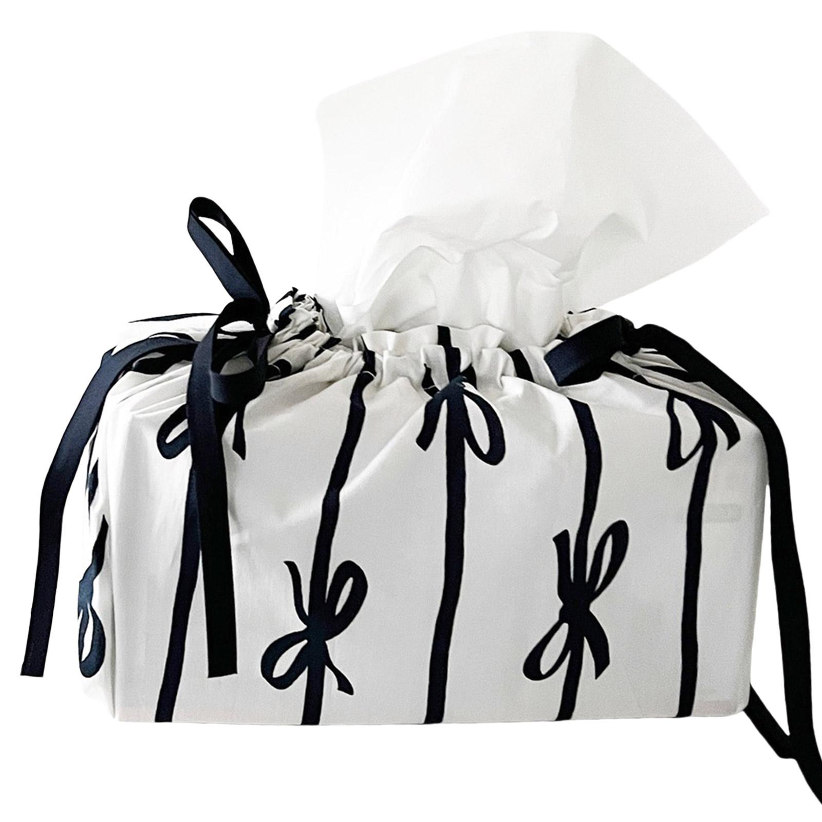 

Многоцелевой чехол для хранения салфеток с бантом, прочный хлопковый чехол, аксессуар для домашнего и офисного использования, органайзеры для украшений B