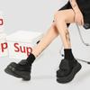 Fashion Women's Black Mary-Jane Platform Pumps Round Closed Toe Ankle Strap Shoes Women's Fashion Chunky Heels Lolita College Shoes