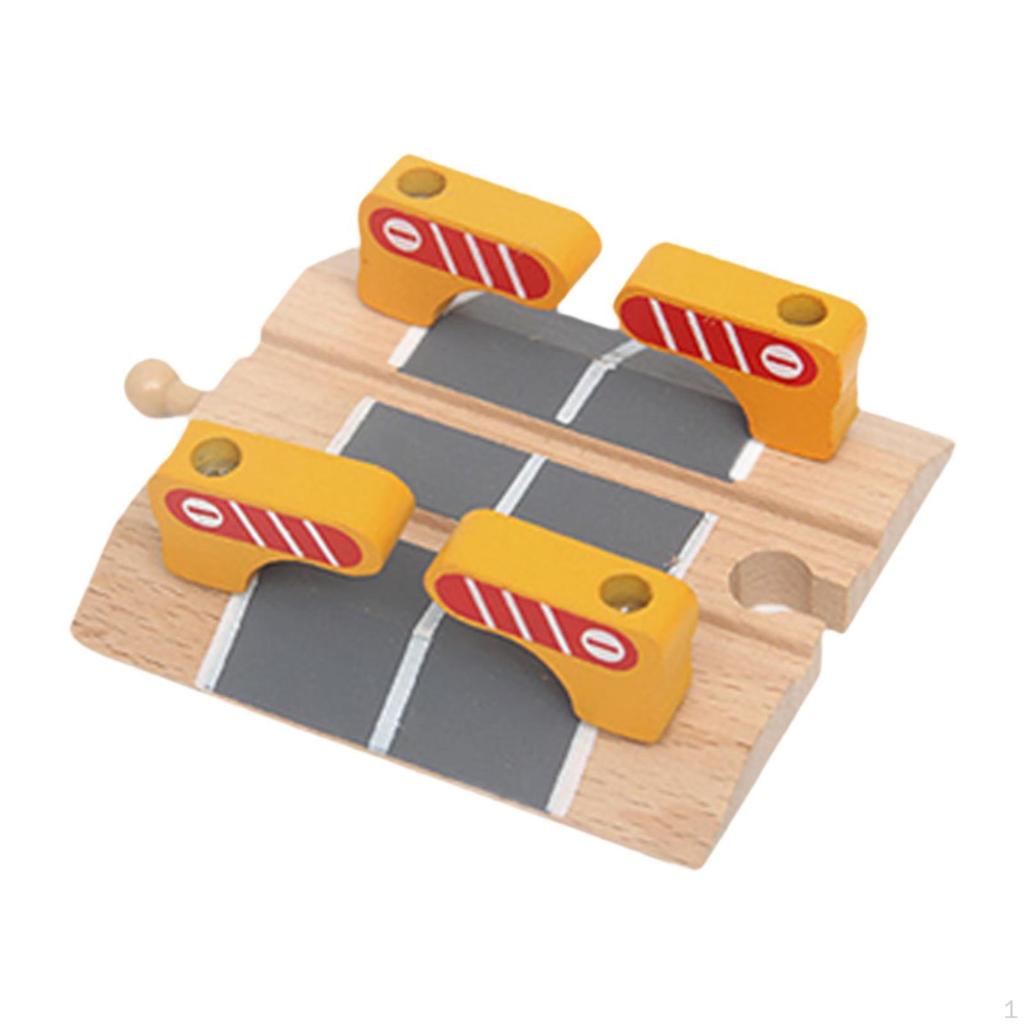 Creative Wooden Train Playset with Road and Railway Components