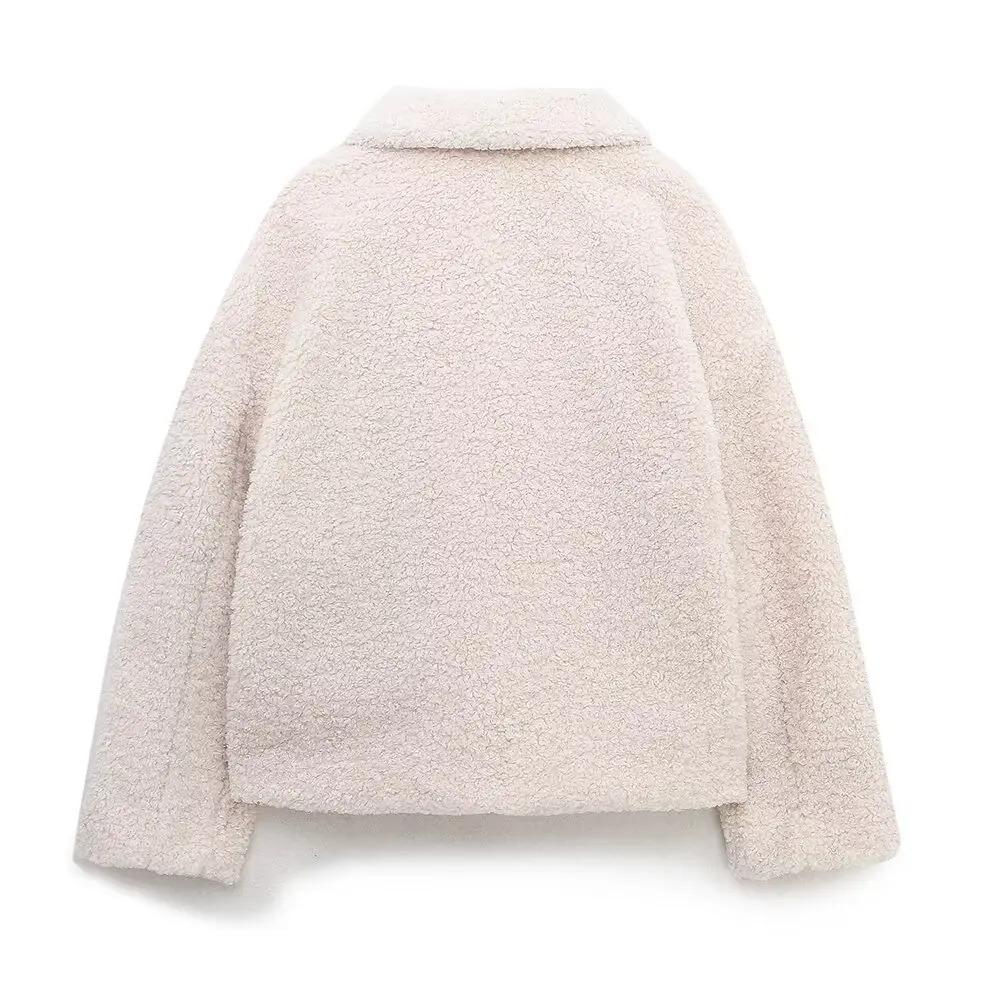 Autumn and Winter Fashion Loose Holiday Style Lapel Button Cardigan Wool Cake New Solid Color Everything Long Sleeve Coat