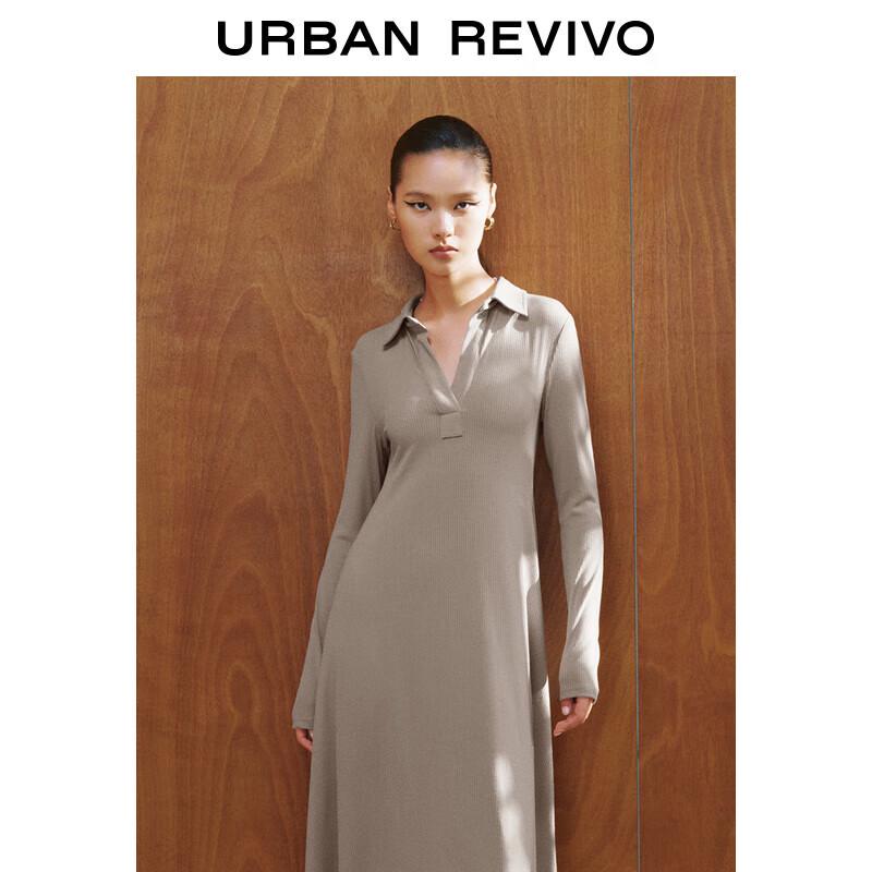 

UR Women s French Style Polo Collar Midi A-Line Dress M