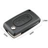 2 Buttons Flip Folding Key Case Black Remote Flip Folding Key Shell Cover Case for Peugeot 207 307