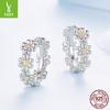 Fresh Little Daisy Ear Buckle S925 Sterling Silver Flower Sunshine Charm Earrings Earrings