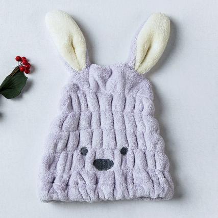 Cute Cartoon Bunny Hair Cap for Absorbing Water.