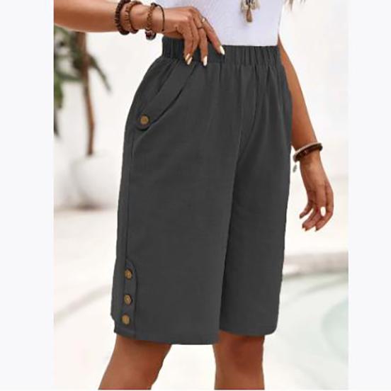 Shorts Cropped Hosen Europäische und Damenbekleidung Große Größen Einfarbige Freizeithosen Gerade Hosen
