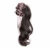Synthetic Ribbon Banana Clip Ponytail Pleated Bow Pony Tail Hair piece  for Women