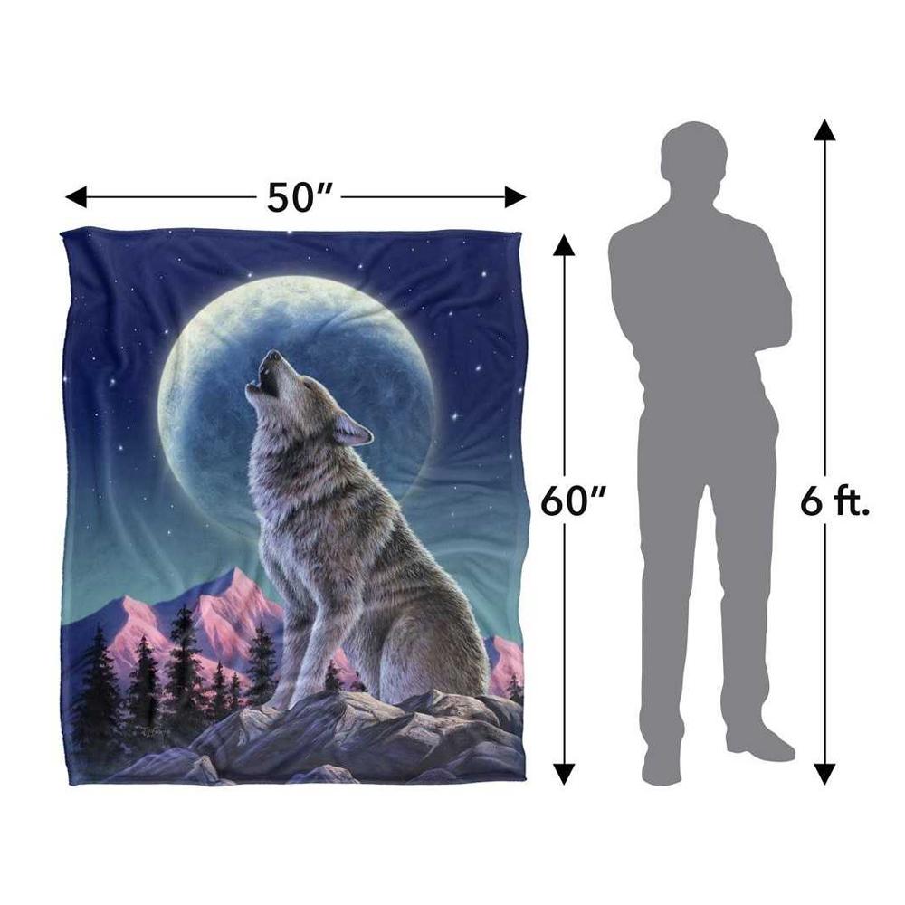 JQ Licensing Jlo Silky Howling Wolf Supersoft Blanket
