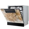 Lotus White Rose Kitchen Dishwasher Door Sticker Home Furniture Renovation Waterproof Vinyl Wallpaper Buddha Flower Room Decor