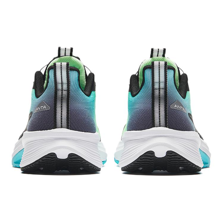 Anta Kids Synthetic Leather Fabric Shock Wave Non-Slip Wear-Resistant Low-Top Running Shoes Kids sneaker Black Green A12435507-2