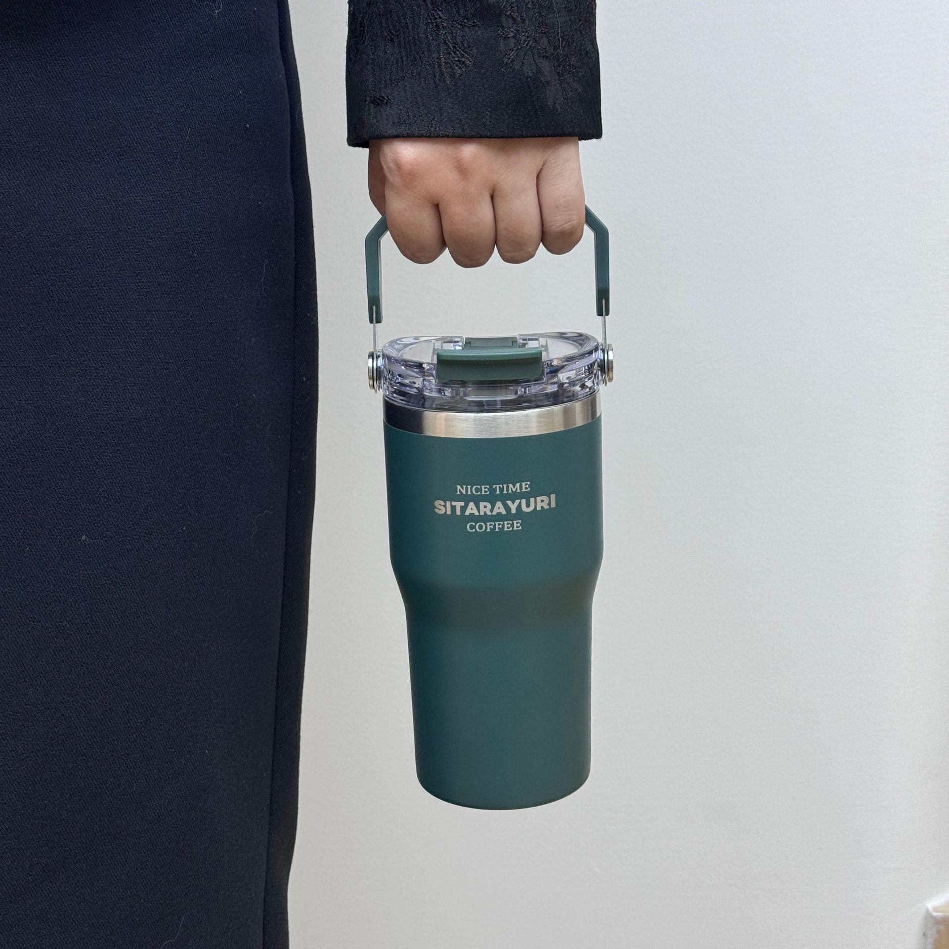 Large Capacity Stainless Steel Insulated Ice Buster Coffee Cup with Straw - Portable and Stylish for Men & Women Outdoors Cup