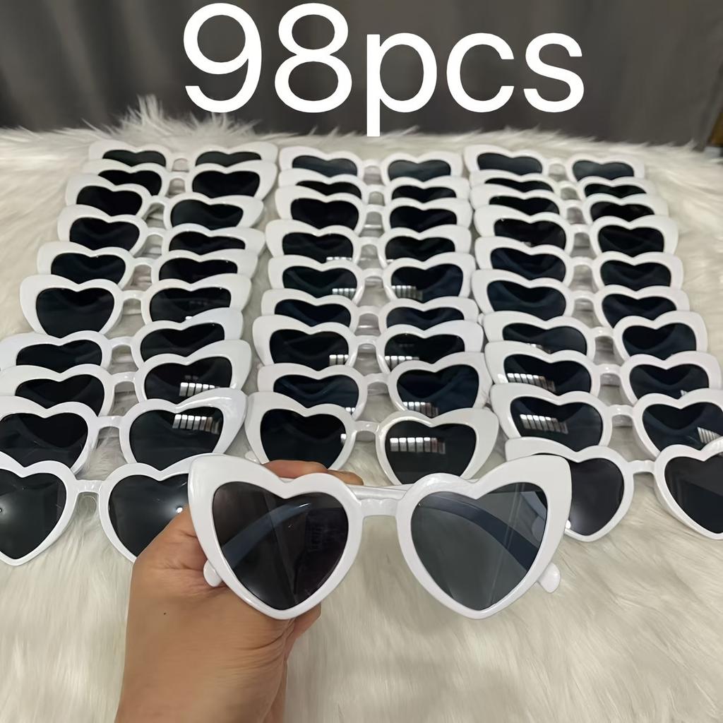 98pcs Heart-shaped Glasses Wedding Supplies Birthday Gifts Halloween Supplies Christmas Gifts
