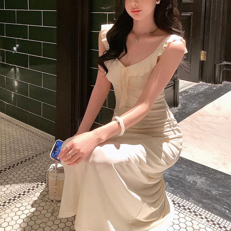 

Платье с подтяжками и бретелькой через шею, детское летнее новое длинное платье XL