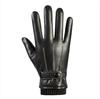 Men's Winter Waterproof Leather Gloves: Fleece-Lined, Windproof, Touchscreen-Compatible for Riding