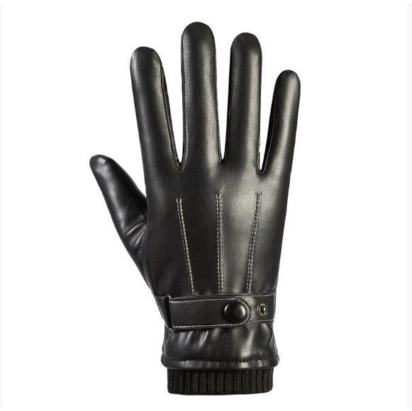 Men's Winter Waterproof Leather Gloves: Fleece-Lined, Windproof, Touchscreen-Compatible for Riding