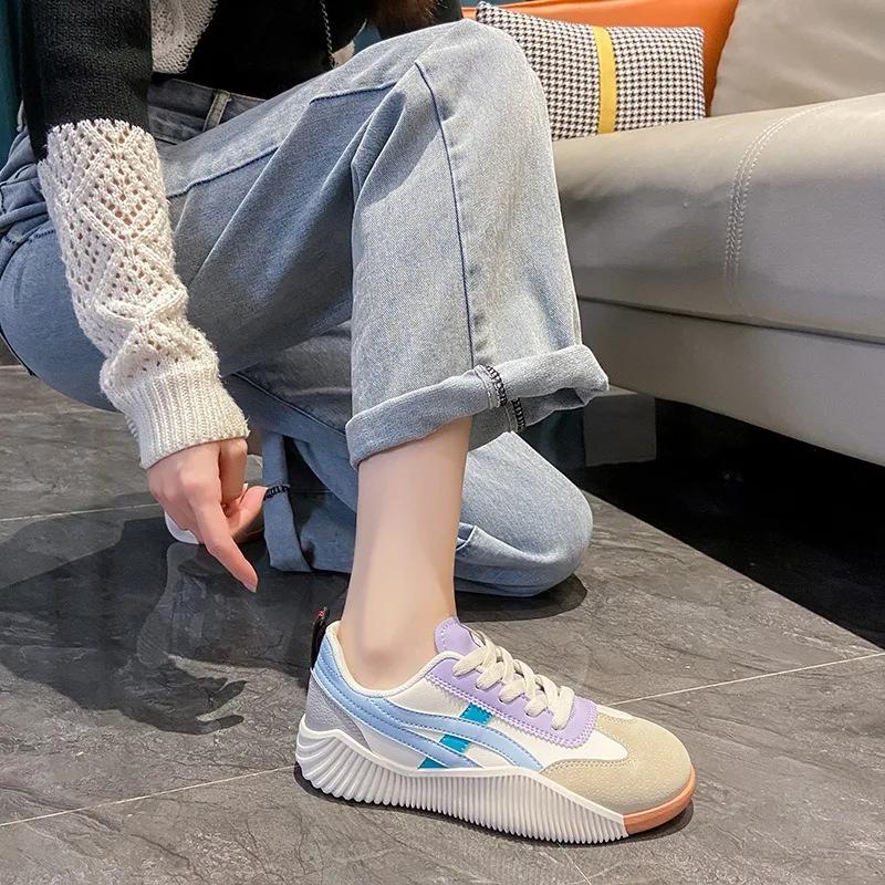 Fashion Women's Sneakers Summer Trend Comfortable Casual Shoes Lace Up Breathable Running Shoes Versatile Branded Walking Flats