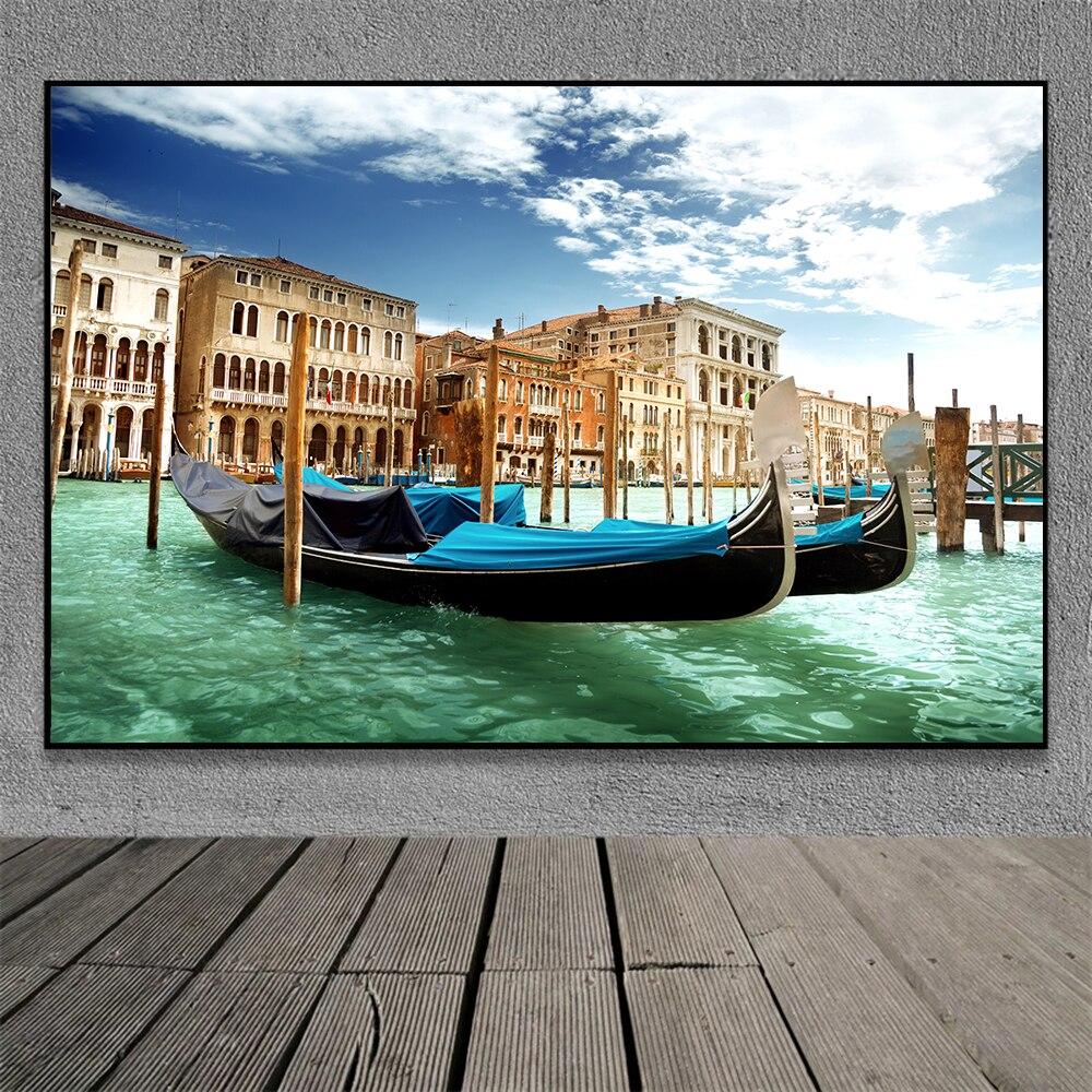 Famous Venice Italy Canvas Painting Wall Art Sunset Natural Scenery Pictures Posters and Prints for Living Room Home Decoration