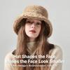 Solid Colors Faux Fur Cap Thickened Warm Fisherman's Hat Fashion Basin Bucket Hats  for Women Girl